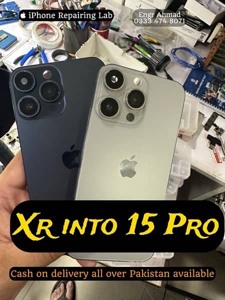 apple iphone xr into 15 pro max body housing casing 15pro promax pta 3