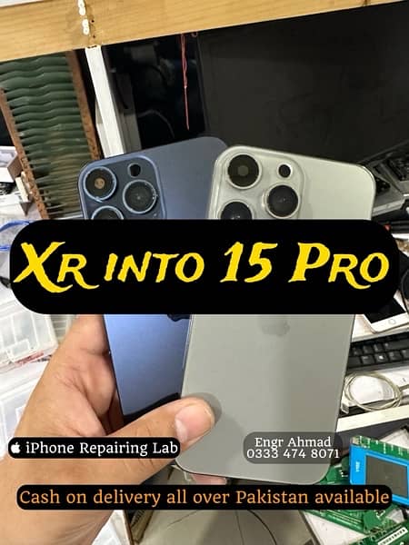apple iphone xr into 15 pro max body housing casing 15pro promax pta 0