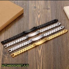 1 Pc stainless Steel Modern Plain Chain Bracelet 0