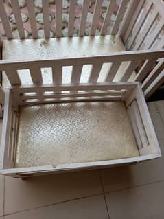 baby bed with matress  2 in 1 | wooden soft