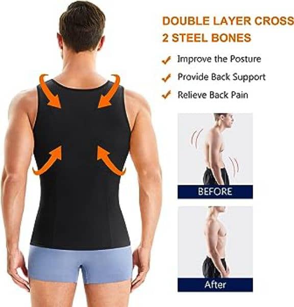 Zipper body Shaper for men Slimming Vest 1