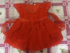 baby girl fancy frock red colour