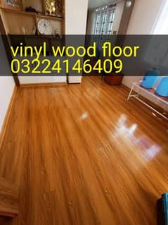 imported vinyl wood floor, wallpaper, window blinds, Astro turf