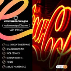 Advertisements, Neon Signs, Flex Signs, Outdoor & Indoor. 03018415136