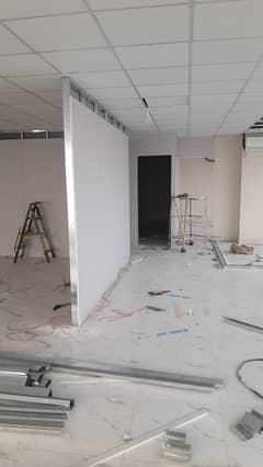 OFFICE PARTITION SOLUTION - GYPSUM AND GLASS PARTITION