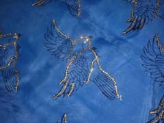 Beautifu New Organza Blue Embroidered Skirt Shirt. Actual price 17000.