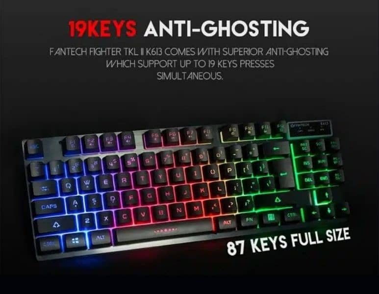 100% Original Fantech K613 Fighter 2 Full RGB Gaming Keyboard-DELIVERY 2