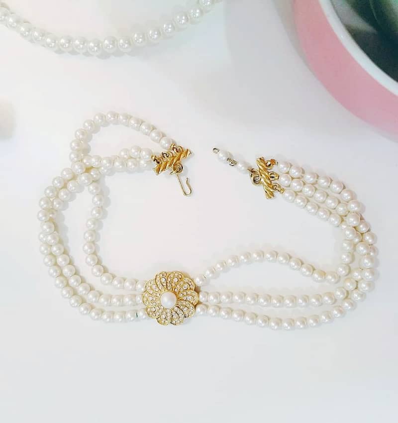 Tiffany three strand pearl choker necklace 1