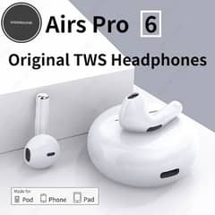 Original Pro6 TWS Touch Control Wireless Bluetooth 5.0 Headphones w 0