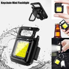 COB Flashlight, 500 Lumen Bright Rechargeable Keychain for Fishing