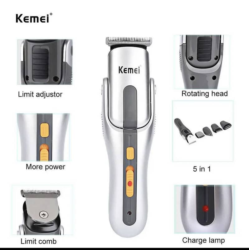 Kemei km-680A Original 8 in 1 Trimmer Shaver Nose Trimmers All in 1 Sh 1