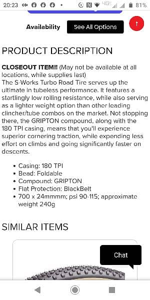 Gripton S-WORKS TURBO TIRES size 700X24C Racing Imported 5
