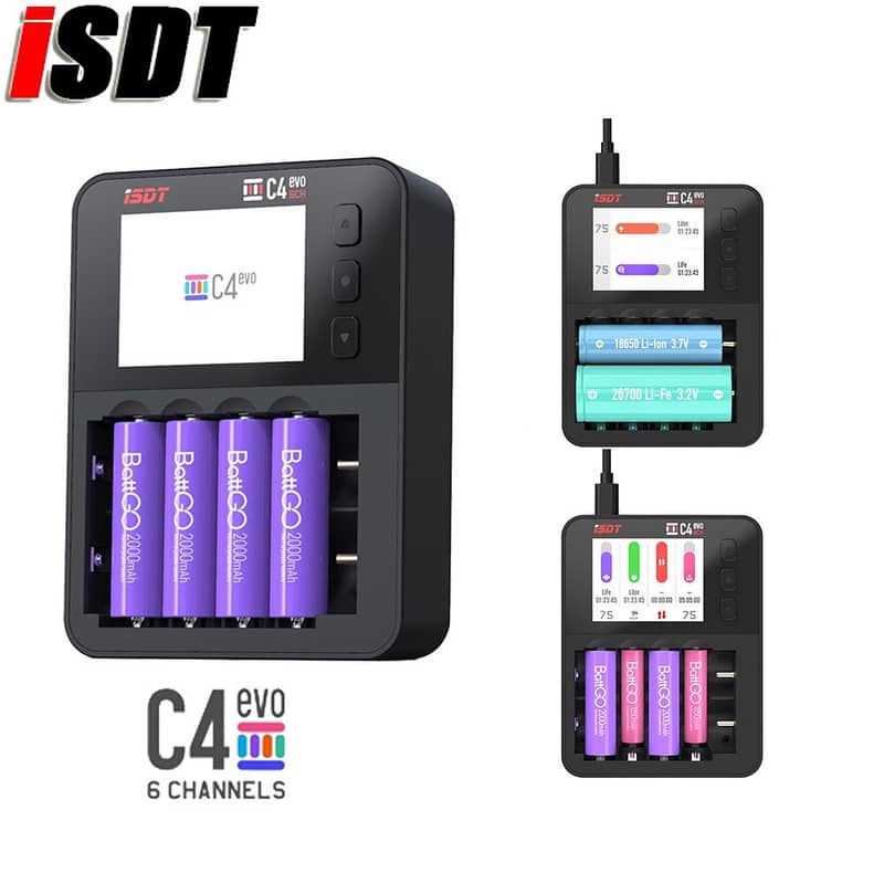 Li-ion Smart Battery Charger for AA AAA Li-ion Battery ISDT C4 EVO 36W 0