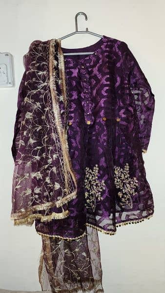 fancy 3 piece gharara frock new stitched set branded for ladies 4