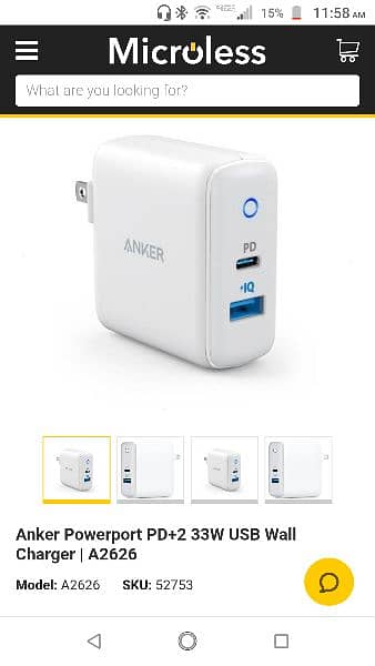 Anker USB+type C 33w Charger A2626 1
