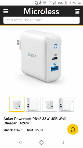 Anker USB+type C 33w Charger A2626 2