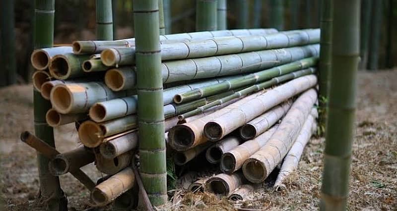 Bamboo works walls Jaffri shades - partitions Bamboo work huts 11