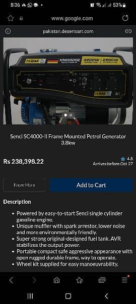 senci generator 3.3kv one month used only new condition 3