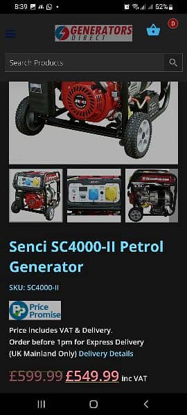 senci generator 3.3kv one month used only new condition 4