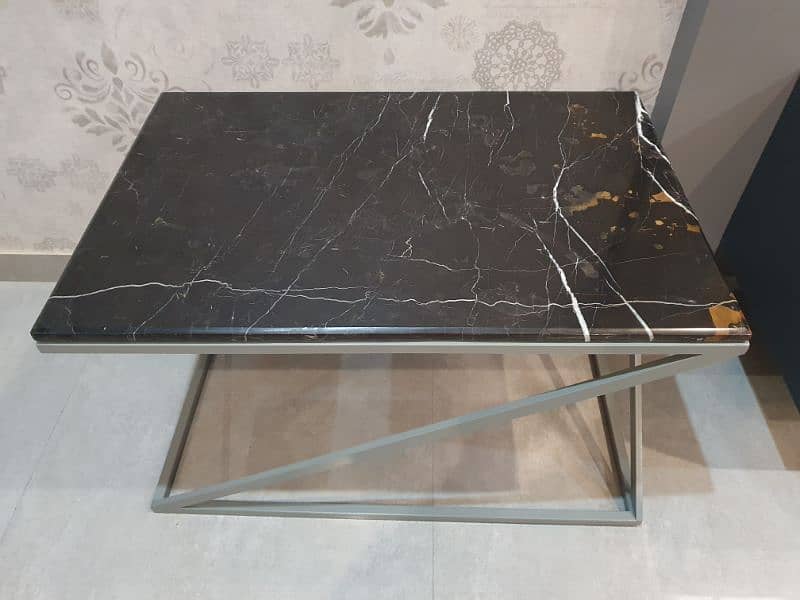 modern style black marble center table 0