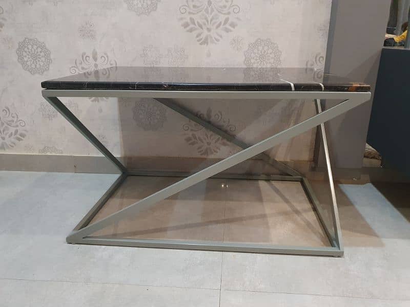 modern style black marble center table 1