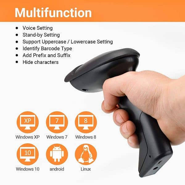 Amazon Branded Tera Laser Barcode Handheld Scanner with stand 5