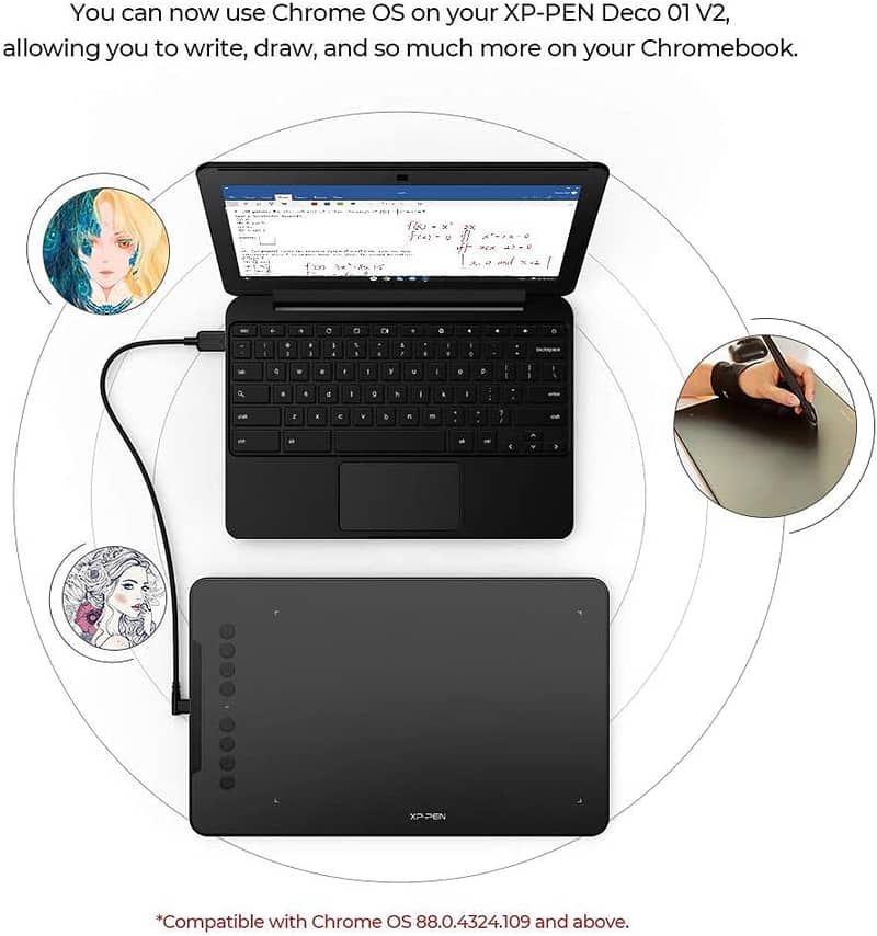 Drawing Tablet 10x6.25 Inch Graphics Tablet XPPen Deco 01 V2 Wacom 1