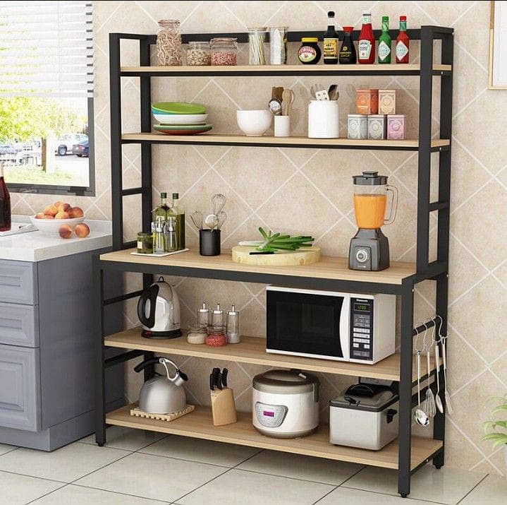 5-shelf Kitchen Bakers Rack with Hutch Industrial Microwave Oven Stand 1