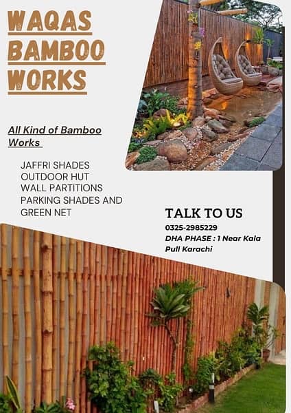 bamboo work/animal shelter/parking shades/wall Partitions/Jaffri shade 12