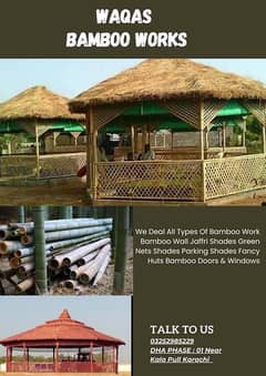 bamboo work/animal shelter/parking shades/wall Partitions/Jaffri shade