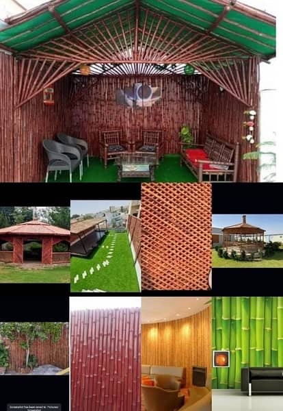 Bamboo works tents and shades outdoor wall partitions - gardening 6