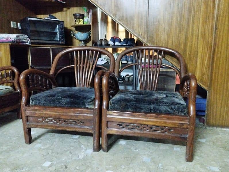 4 Seater Sofa Set Solid Wood (Sheesham) 1