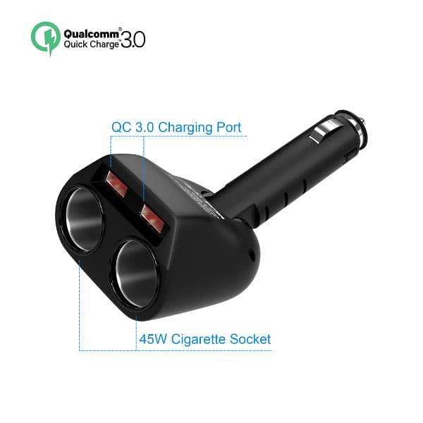 Cateck Quick Charge 3.0 Dual USB Car Charger Adapter 4