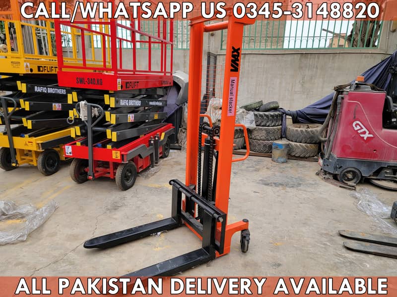 VMAX Brand New 2 Ton Manual Stacker Lifter forklift for Sale in Karach 1