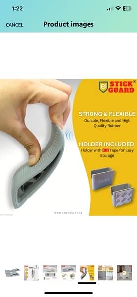 Dubai branded StickGuard Heavy Duty Rubber Door Stopper (2 Pack) 4