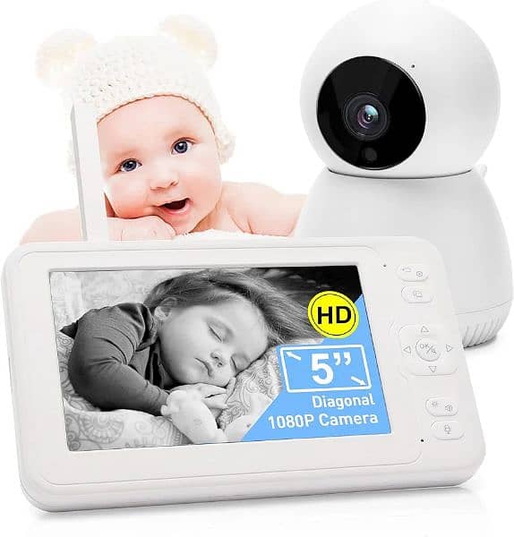 BT vedio baby monitor 5 inche larg screen Rotatable Camera tow way 2