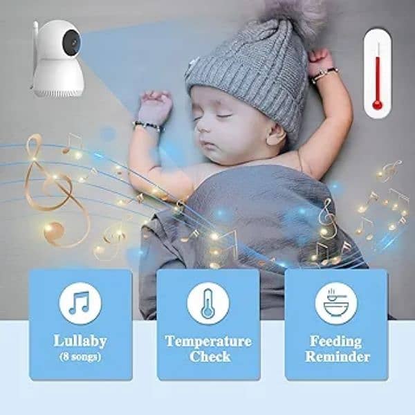 BT vedio baby monitor 5 inche larg screen Rotatable Camera tow way 4
