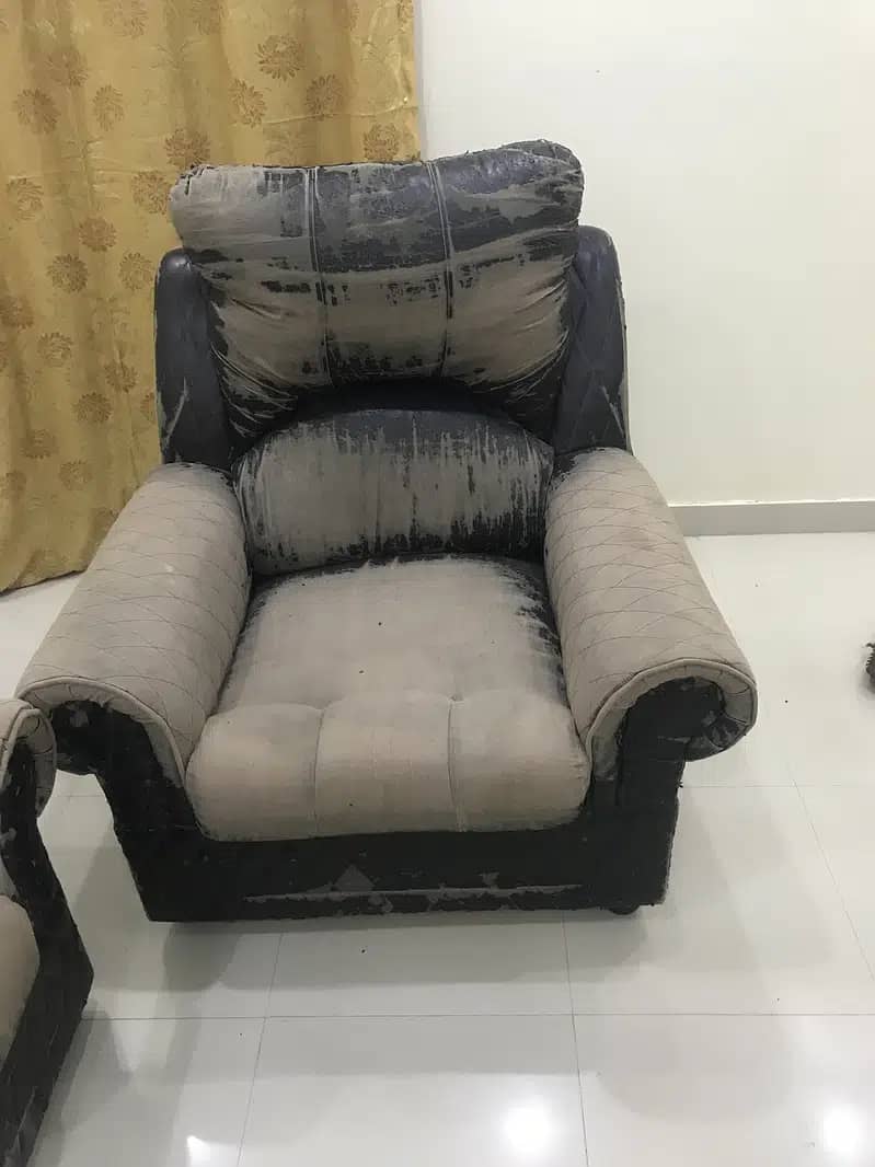 Leather five seater sofa 1