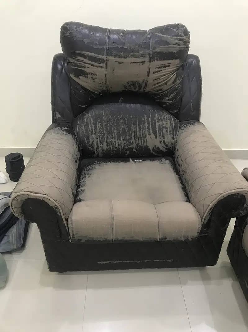 Leather five seater sofa 2