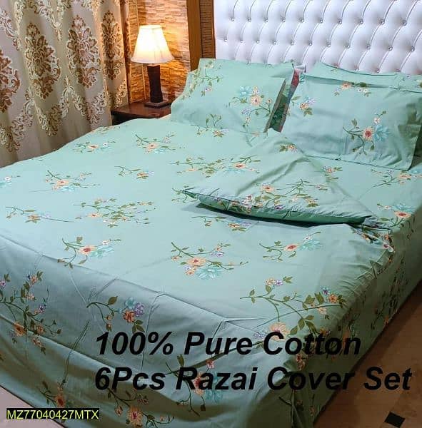 6 pac mix cotton printed Double Bed Razai set 15