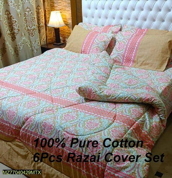 6 pac mix cotton printed Double Bed Razai set 18