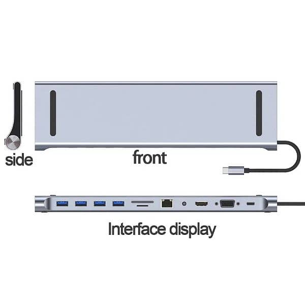 USB Hub Type C to 11 Ports Complete Dock for Mac & Windows 4