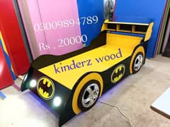 (KINDERZ WOOD) car bed with front and floor led lights