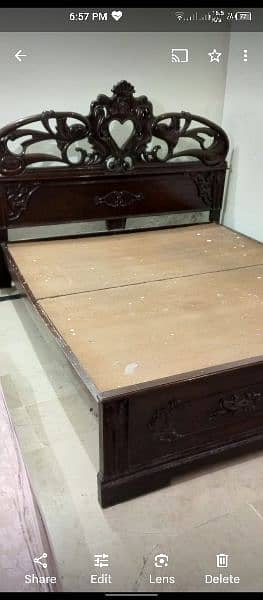Bed Set : BED + Side tables + dressing table. Solid Wood 1