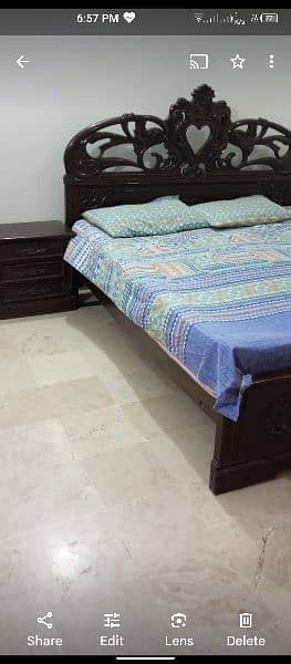 Bed Set : BED + Side tables + dressing table. Solid Wood 2