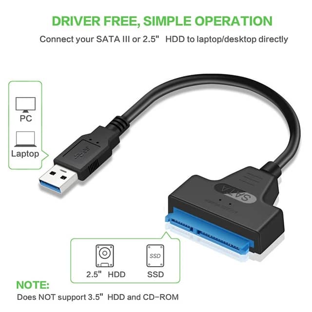 SATA to USB 3.0 / 2.0 Type C Adapter Cable Up to 6 Gbps for 2.5 Inch E 2