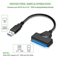SATA to USB 3.0 / 2.0 Type C Adapter Cable for 2.5 Inch SSD/Hard