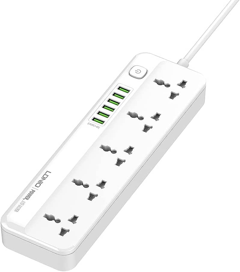 LDNIO SC5614C: 5 Universal Outlets, 6 USB Ports, 2M Power Cord Power S 0