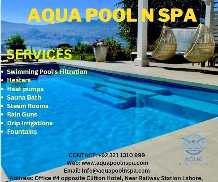 We deal in all kind of Swimming Pool's Filtration, Heaters, Heat pumps 1