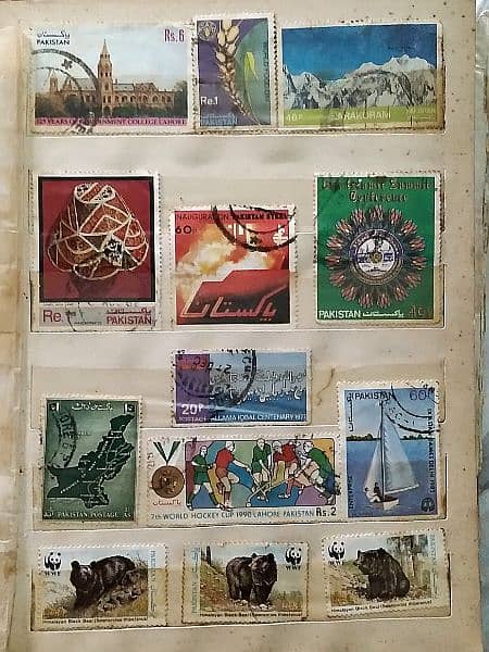 vintage post stamp collection book with various Pakistani stamps 2